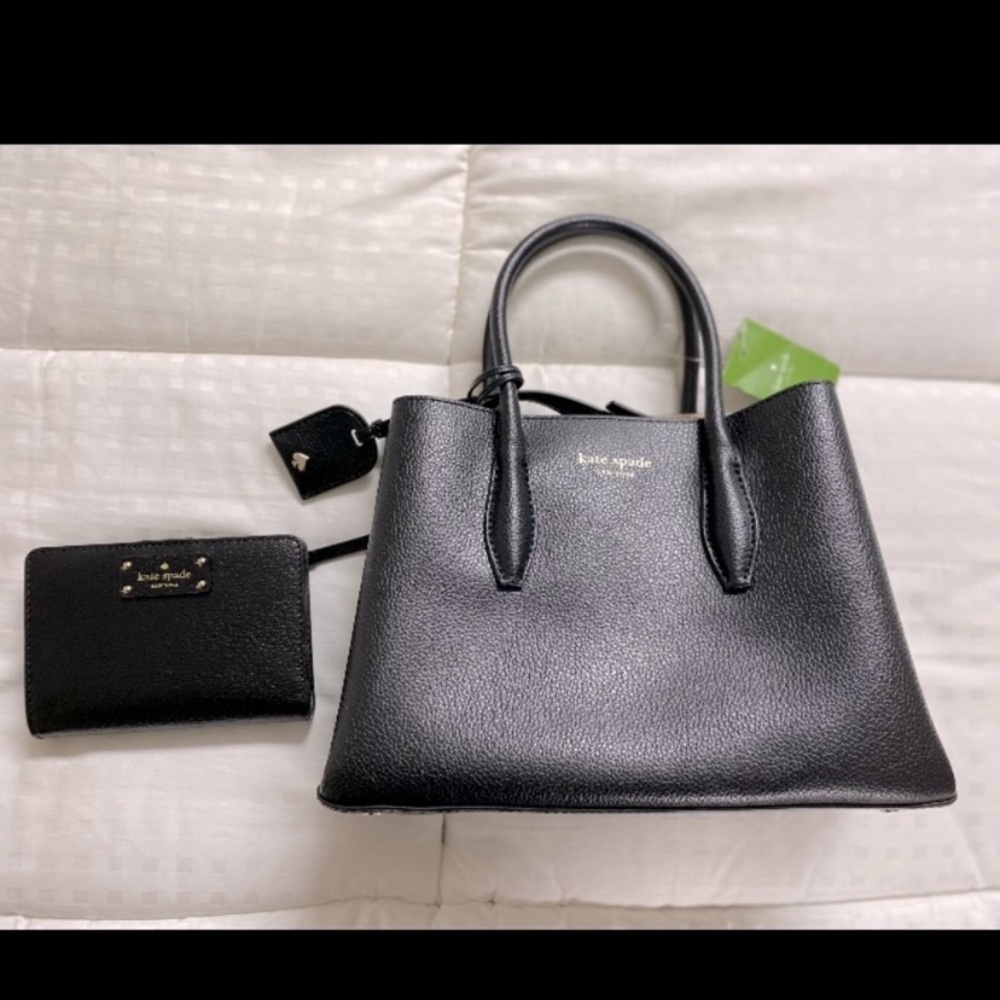 NWT Black Kate Spade small Eva satchel with wallet